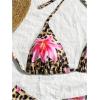 imageMakeMeChic Womens Halter Triangle Bikini Sets Leopard 3 Piece Swimsuit Bathing Suit Cover Up SkirtMulticolored