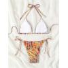 imageMakeMeChic Womens Halter Triangle Thong Bikini Sets High Cut Swimsuit Bathing Suit SwimwearAnimal Print