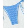 imageMakeMeChic Womens Halter Triangle Thong Bikini Sets High Cut Swimsuit Bathing Suit SwimwearBlue Color