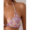 imageMakeMeChic Womens Halter Triangle Thong Bikini Sets High Cut Swimsuit Bathing Suit SwimwearDitsy Floral Printed