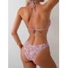 imageMakeMeChic Womens Halter Triangle Thong Bikini Sets High Cut Swimsuit Bathing Suit SwimwearDitsy Floral Printed