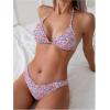 imageMakeMeChic Womens Halter Triangle Thong Bikini Sets High Cut Swimsuit Bathing Suit SwimwearDitsy Printed Floral