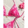 imageMakeMeChic Womens Halter Triangle Thong Bikini Sets High Cut Swimsuit Bathing Suit SwimwearFlower Pink