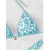 imageMakeMeChic Womens Halter Triangle Thong Bikini Sets High Cut Swimsuit Bathing Suit SwimwearGreen and White