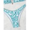 imageMakeMeChic Womens Halter Triangle Thong Bikini Sets High Cut Swimsuit Bathing Suit SwimwearGreen and White