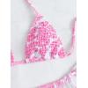 imageMakeMeChic Womens Halter Triangle Thong Bikini Sets High Cut Swimsuit Bathing Suit SwimwearPink C
