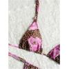 imageMakeMeChic Womens Halter Triangle Thong Bikini Sets High Cut Swimsuit Bathing Suit SwimwearPurple Leopard