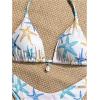 imageMakeMeChic Womens Halter Triangle Thong Bikini Sets High Cut Swimsuit Bathing Suit SwimwearStar White Blue