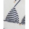 imageMakeMeChic Womens Halter Triangle Thong Bikini Sets High Cut Swimsuit Bathing Suit SwimwearStriped Blue a