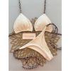 imageMakeMeChic Womens Halter Triangle Thong Bikini Sets High Cut Swimsuit Bathing Suit SwimwearWhite Leopard