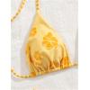 imageMakeMeChic Womens Halter Triangle Thong Bikini Sets High Cut Swimsuit Bathing Suit SwimwearYellow