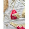 imageMakeMeChic Womens Halter Triangle Thong Bikini Sets High Cut Swimsuit Bathing Suit SwimwearYellow Floral