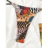 imageMakeMeChic Womens Halter Triangle Thong Bikini Sets High Cut Swimsuit Bathing Suit SwimwearZebra Pattern Print