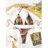 imageMakeMeChic Womens Halter Triangle Thong Bikini Sets High Cut Swimsuit Bathing Suit SwimwearZebra Pattern Print