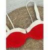 imageMakeMeChic Womens High Waisted Bikini Sets Color Block 2 Piece Swimsuit Bathing SuitRed