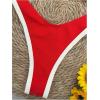 imageMakeMeChic Womens High Waisted Bikini Sets Color Block 2 Piece Swimsuit Bathing SuitRed