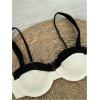 imageMakeMeChic Womens High Waisted Bikini Sets Color Block 2 Piece Swimsuit Bathing SuitWhite