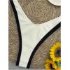imageMakeMeChic Womens High Waisted Bikini Sets Color Block 2 Piece Swimsuit Bathing SuitWhite