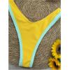 imageMakeMeChic Womens High Waisted Bikini Sets Color Block 2 Piece Swimsuit Bathing SuitYellow