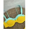 imageMakeMeChic Womens High Waisted Bikini Sets Color Block 2 Piece Swimsuit Bathing SuitYellow