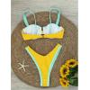 imageMakeMeChic Womens High Waisted Bikini Sets Color Block 2 Piece Swimsuit Bathing SuitYellow