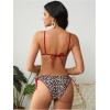 imageMakeMeChic Womens Leopard Print Bikini Set Spaghetti Strap Backless Tie Side Swimsuits BeachwearMulticolor