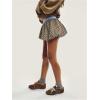 imageMakeMeChic Womens Plaid Bubble Skirts Elastic Waist Pleated A Line Y2K Mini Skirt SkortsKhaki