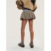 imageMakeMeChic Womens Plaid Bubble Skirts Elastic Waist Pleated A Line Y2K Mini Skirt SkortsKhaki