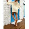 imageMakeMeChic Womens Sheer Bell Sleeve Cover Ups Split Knit Summer Swimsuits CoverupApricot