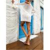 imageMakeMeChic Womens Sheer Bell Sleeve Cover Ups Split Knit Summer Swimsuits CoverupWhite