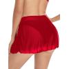 imageMakeMeChic Womens Sheer Mesh Swim Cover Up Swimsuit Beach Cover Up SkirtRed