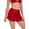 imageMakeMeChic Womens Sheer Mesh Swim Cover Up Swimsuit Beach Cover Up SkirtRed