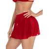 imageMakeMeChic Womens Sheer Mesh Swim Cover Up Swimsuit Beach Cover Up SkirtRed