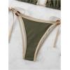 imageMakeMeChic Womens Solid Halter Triangle High Cut Bikini Set Swimsuit Bathing SuitArmy Green Solid