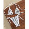 imageMakeMeChic Womens Solid Halter Triangle High Cut Bikini Set Swimsuit Bathing SuitBlack White a