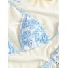 imageMakeMeChic Womens Solid Halter Triangle High Cut Bikini Set Swimsuit Bathing SuitBlue and White