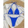 imageMakeMeChic Womens Solid Halter Triangle High Cut Bikini Set Swimsuit Bathing SuitRoyal Blue Solid