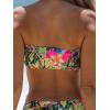 imageMakeMeChic Womens Strapless Bikini Top Floral Print Bandeau Swimsuit Bikini TopsMulticolor