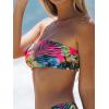 imageMakeMeChic Womens Strapless Bikini Top Floral Print Bandeau Swimsuit Bikini TopsMulticolor