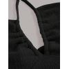 imageMakeMeChic Womens Summer Criss Cross Halter Tops 2025 Beach Sleeveles Cut Out Tie Backless Peplum Crop Tank TopsBlack