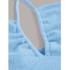 imageMakeMeChic Womens Summer Criss Cross Halter Tops 2025 Beach Sleeveles Cut Out Tie Backless Peplum Crop Tank TopsBlue