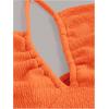 imageMakeMeChic Womens Summer Criss Cross Halter Tops 2025 Beach Sleeveles Cut Out Tie Backless Peplum Crop Tank TopsOrange