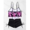 imageMakeMeChic Womens Tankini Set Hanky Hem Top Swim Shorts Bikini Set Swimsuit Bathing SuitPurple