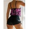 imageMakeMeChic Womens Tankini Set Hanky Hem Top Swim Shorts Bikini Set Swimsuit Bathing SuitPurple