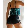 imageMakeMeChic Womens Tankini Set Hanky Hem Top Swim Shorts Bikini Set Swimsuit Bathing SuitRandom Tropical
