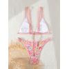 imageMakeMeChic Womens Triangle Thong Bikini Sets High Cut Swimsuit Bathing Suit SwimwearFloral Multi