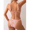 imageMakeMeChic Womens Triangle Thong Bikini Sets High Cut Swimsuit Bathing Suit SwimwearFloral Multi