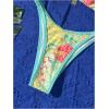 imageMakeMeChic Womens Triangle Thong Bikini Sets High Cut Swimsuit Bathing Suit SwimwearGreen Yellow