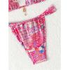 imageMakeMeChic Womens Triangle Thong Bikini Sets High Cut Swimsuit Bathing Suit SwimwearHot Pink Multi