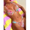 imageMakeMeChic Womens Triangle Thong Bikini Sets High Cut Swimsuit Bathing Suit SwimwearMulti a